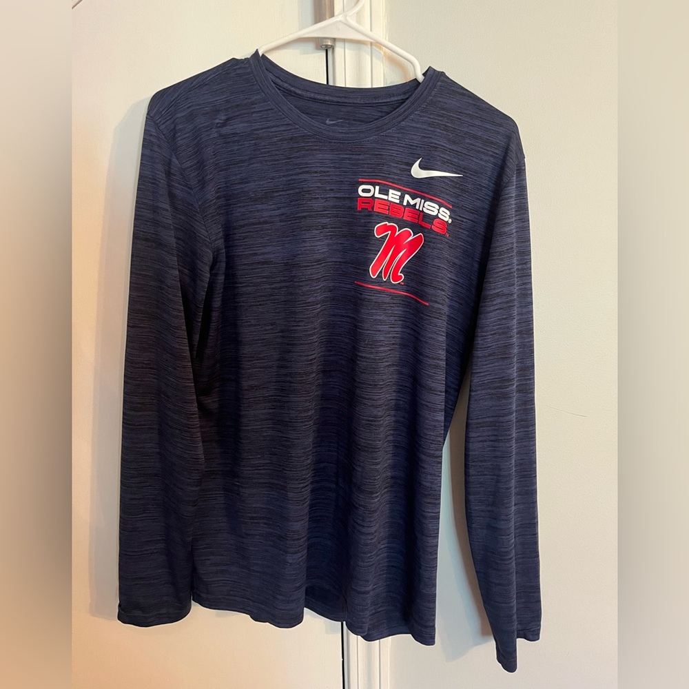 Nike Ole Miss Rebels Navy Long Sleeve Shirt